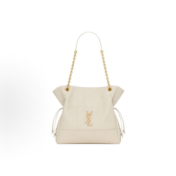 SAINT LAURENT YSL Jamie small lucky bag, aged brand classic logo Tote bag, Tote bag, shopping bag, hand bag, shoulder bag, small size, women\'s style, retro white